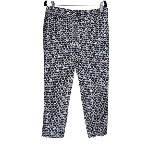 Talbots Womens 'The Perfect Crop' Blue/White Pants Size 6 - Picture 1 of 6